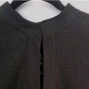 St John Sleeveless Textured Knit Dress Sz 10 Black